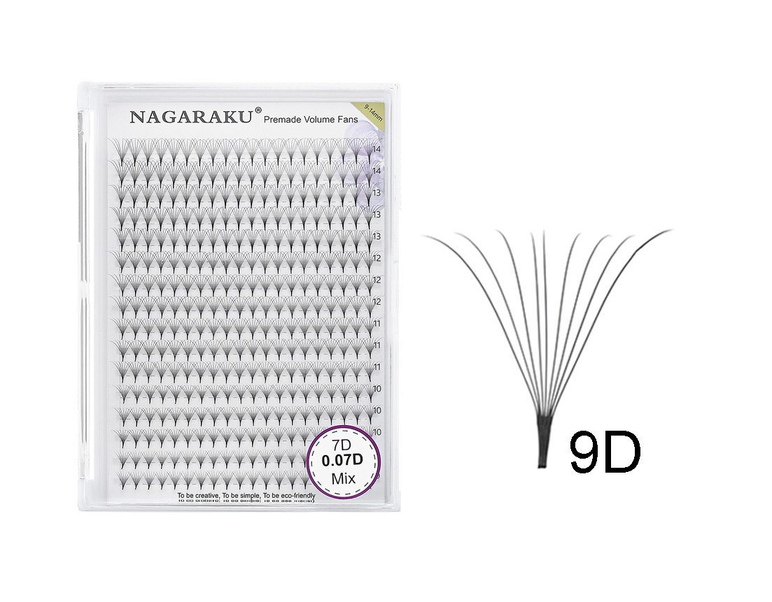 PESTAÑA NAGARAKU PREARMADA MIX 0.7D 9D