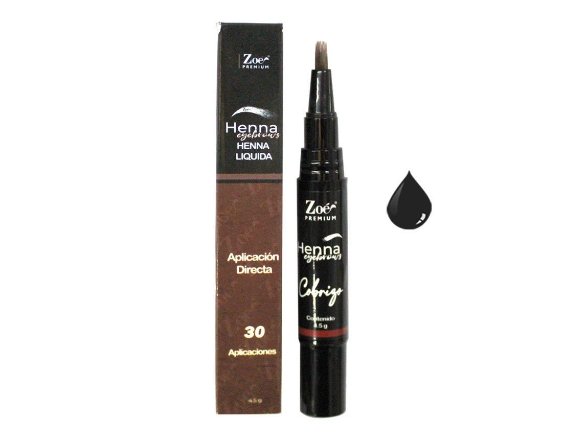 HENNA LIQUIDA P/CEJA C/30 APLICACIONES NEGRA 4.5GR