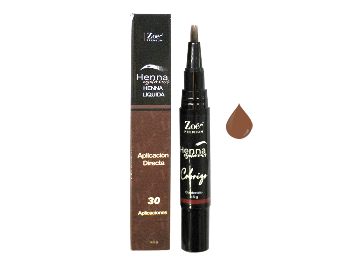 HENNA LIQUIDA P/CEJA C/30 APLICACIONES CAFE 4.5GR