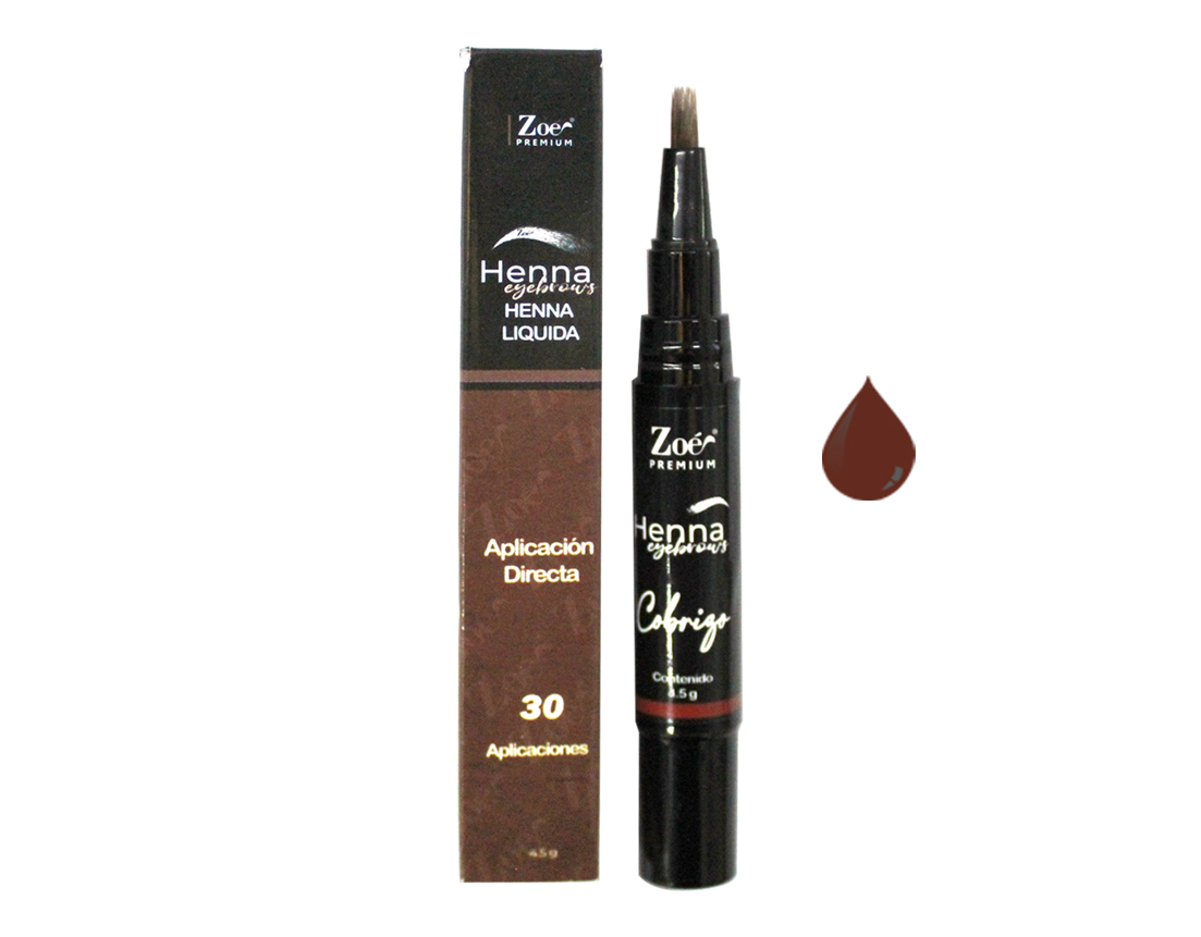 HENNA LIQUIDA P/CEJA C/ 30 APLICAC CHOCOLATE 4.5GR
