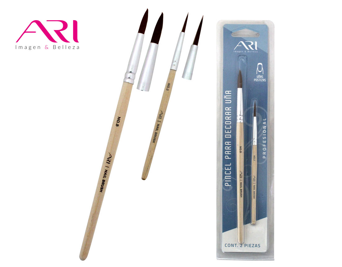 PINCEL ACRILICO #8 Y PINCEL #2 P/DECORAR ARI