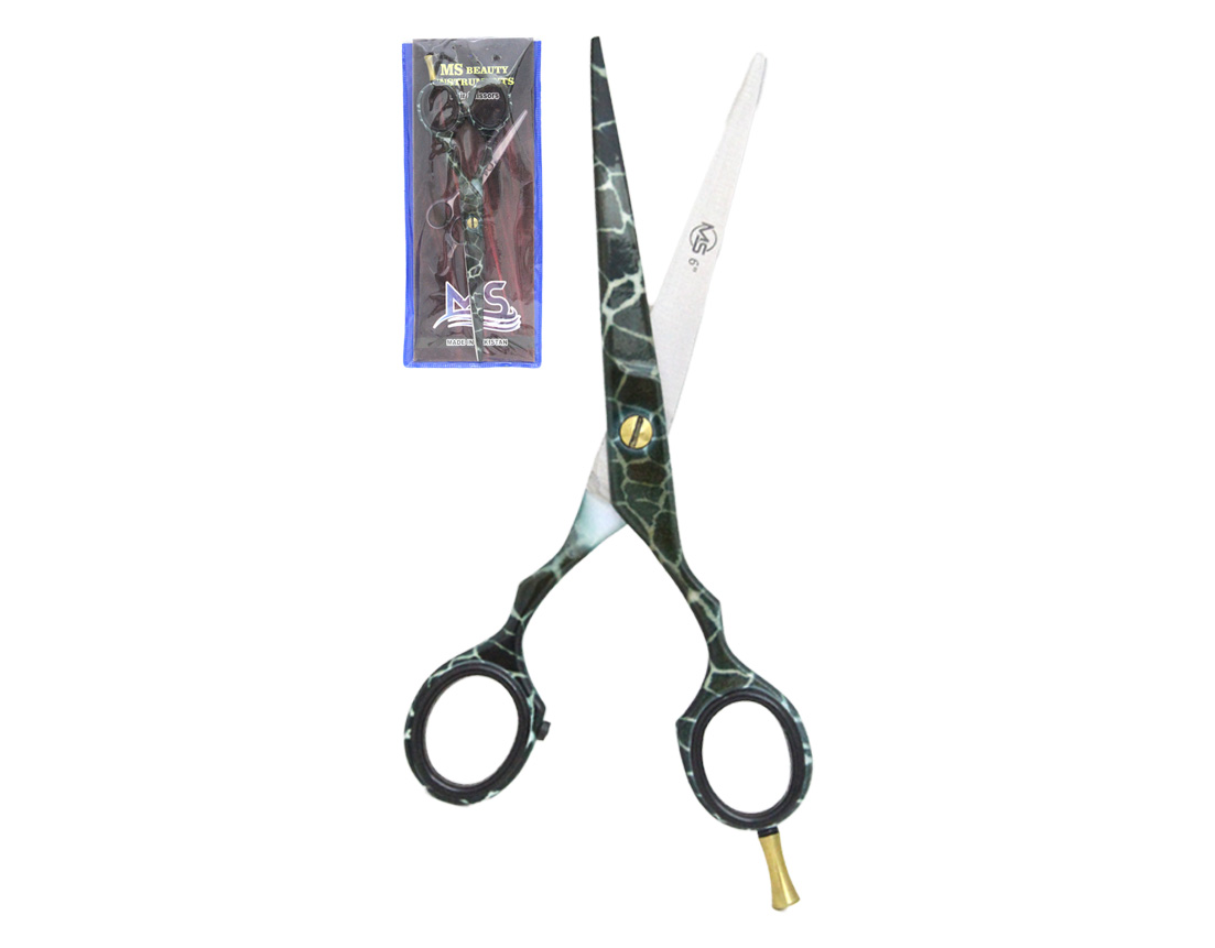 TIJERA PELUQUERO C/BLISTER JIRAFA C/DESC 6" MS533