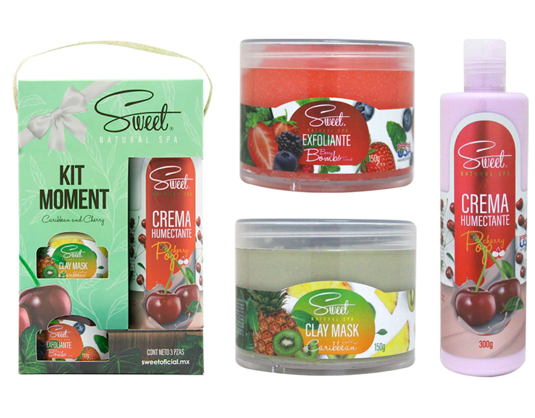 SWEET SPA KIT MOMENT C/3 CARIBBEAN Y CHERRY SWSKCC